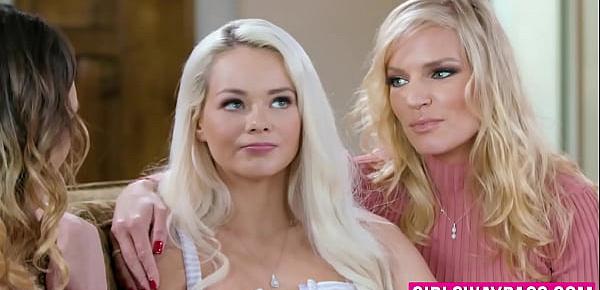  Jade Nile and Elsa Jean have hot lesbian threesome with MILF